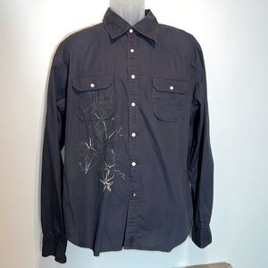 Men's Guess snap button long-sleeved shirt
